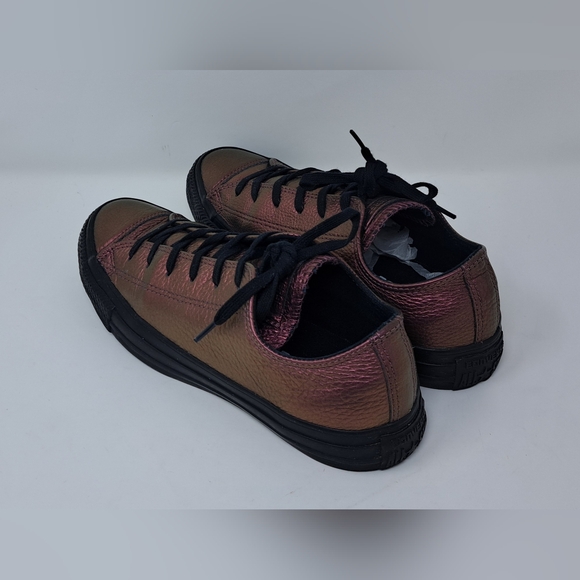 Converse Low Top Sneakers Purple Shiny Metallic Leather Lace Up 7.5 US / 5 UK - Picture 9 of 16